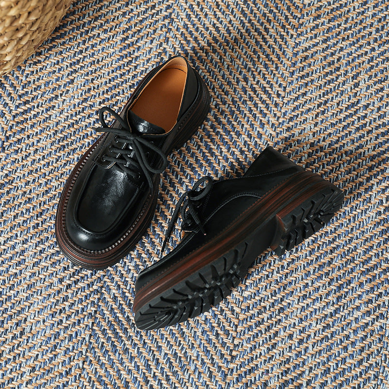 Women's Lace Up Non Slip Chunky Platform Oxford Shoes