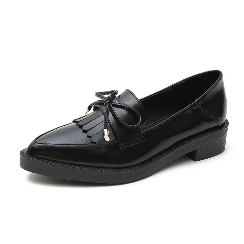 Women's Retro Pointed Shoes Thick Bottom Loafers