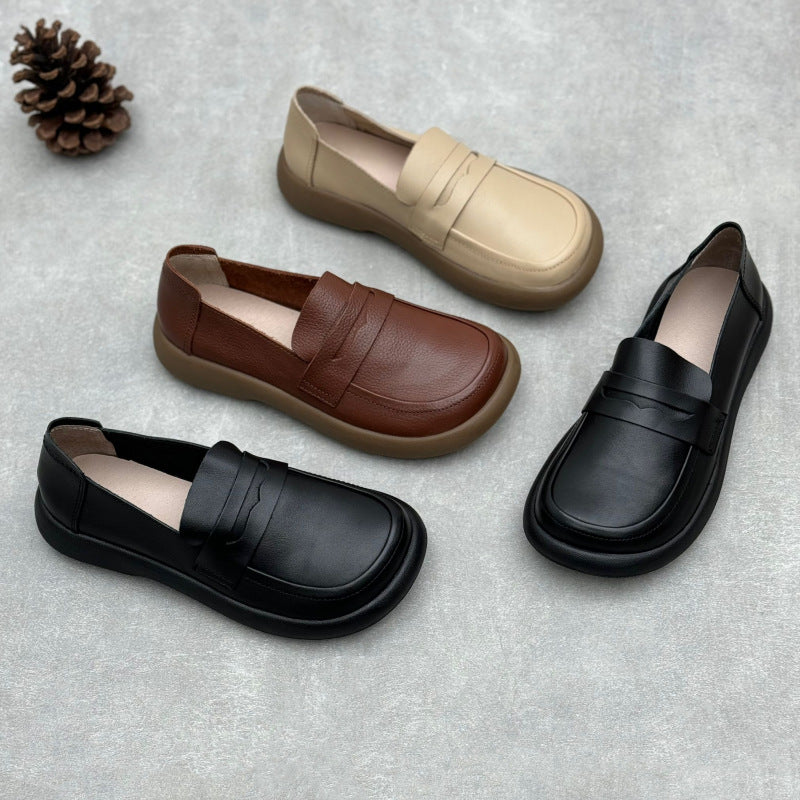 Women's Handmade Leather Flat Casual Loafers