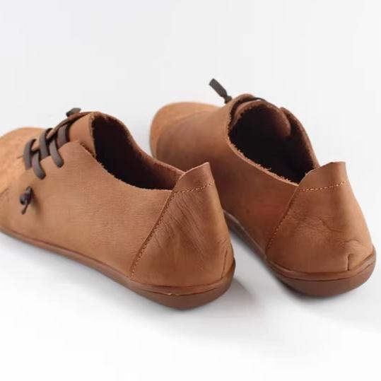 Handmade Leather Loafers Vintage Mori Style Flats Women's Shoes