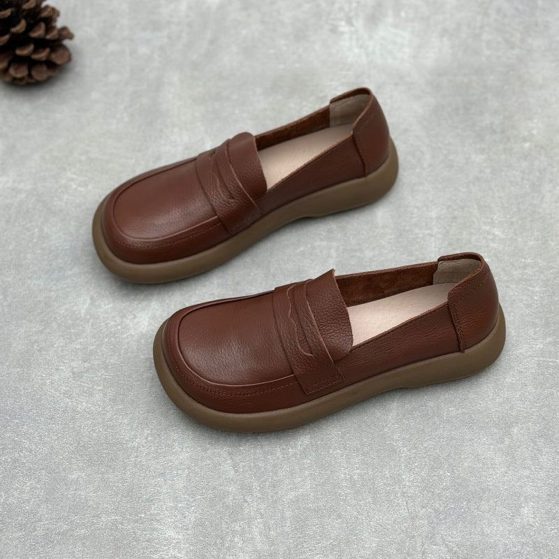 Women's Handmade Leather Flat Casual Loafers