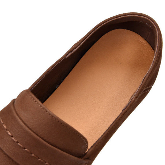 Women's Handmade Genuine Leather Casual Loafers Walking Shoes