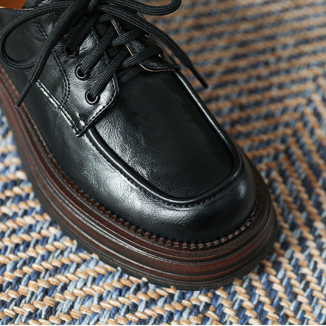 Women's Lace Up Non Slip Chunky Platform Oxford Shoes