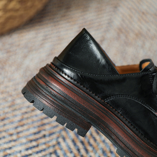 Women's Lace Up Non Slip Chunky Platform Oxford Shoes