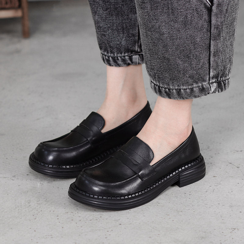 Women's Vintage Leather Handmade Flat Loafers