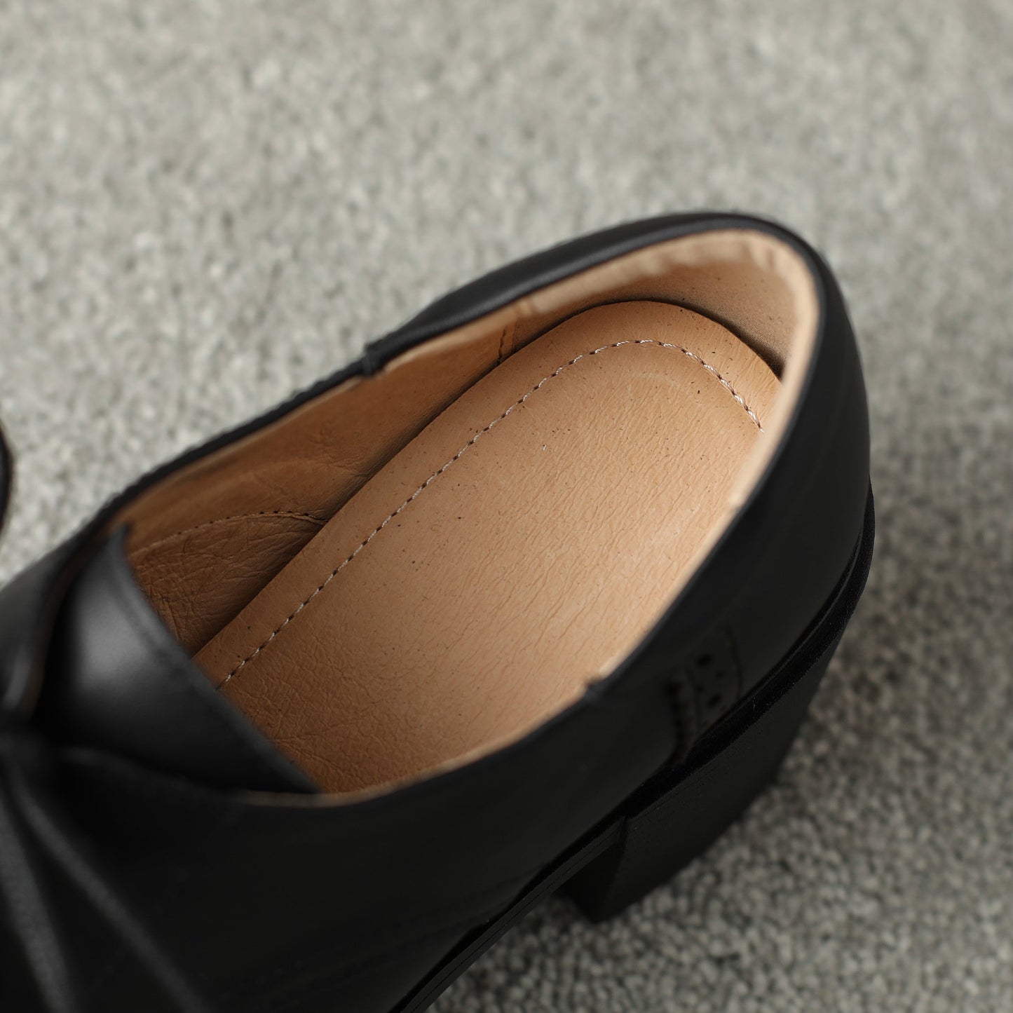Handmade High Chunky Heel Leather Brogues Womens Shoes