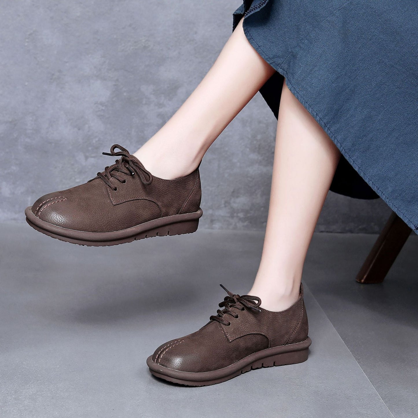 Women's Vintage Handmade Solid Soft Leather Casual Shoes