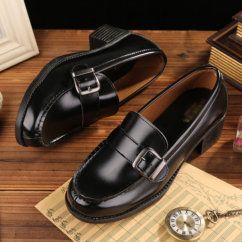 Womens Uniform Low Heel Japanese Style Loafers