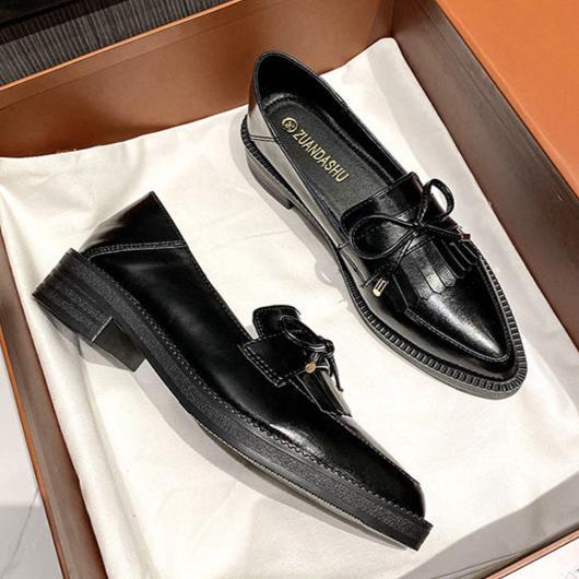 Women's Retro Pointed Shoes Thick Bottom Loafers