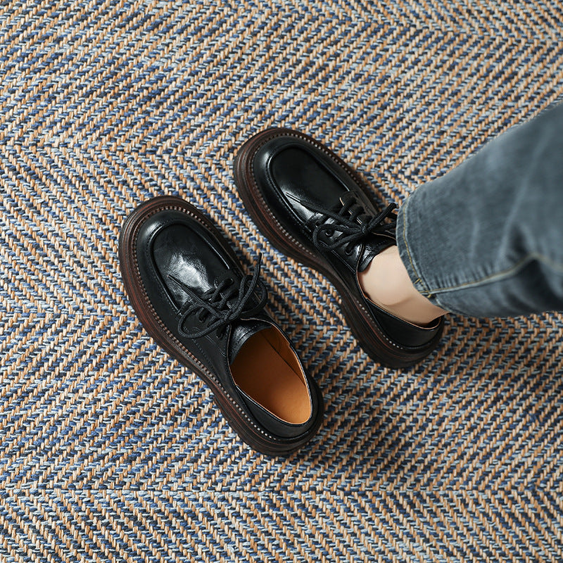 Women's Lace Up Non Slip Chunky Platform Oxford Shoes