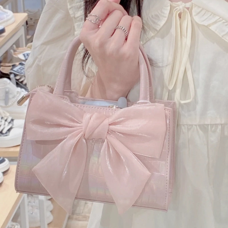 Cute Tote Bags with Lace Bow